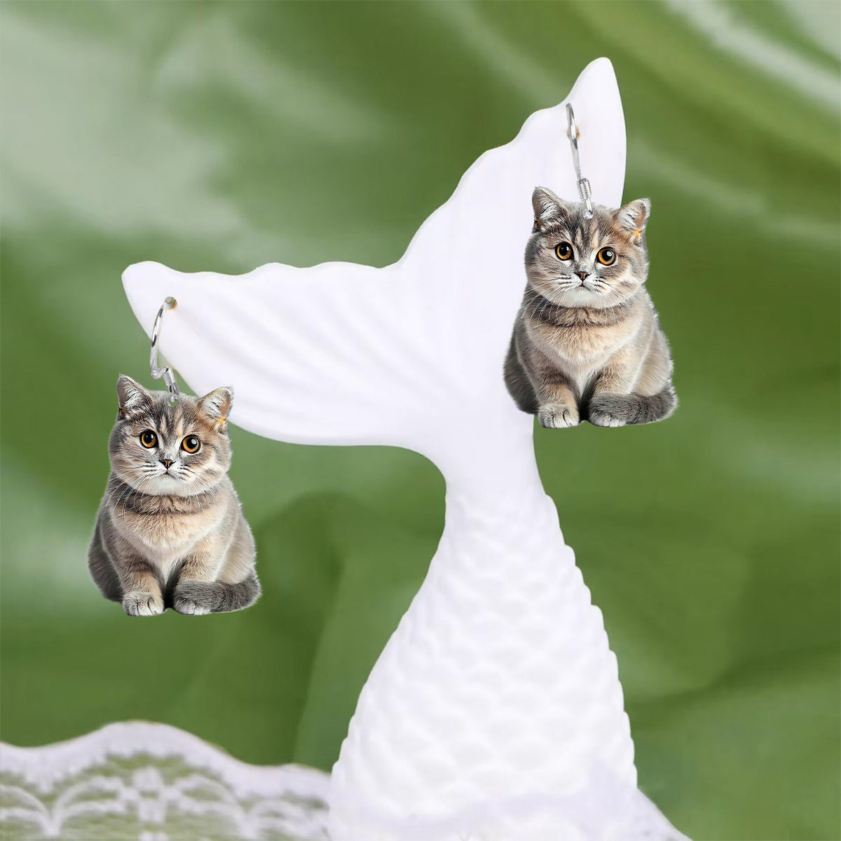 Boucles d'oreilles photo personnalisées - Cadeau pour les amoureux des chats et des chiens - Boucles d'oreilles personnalisées
