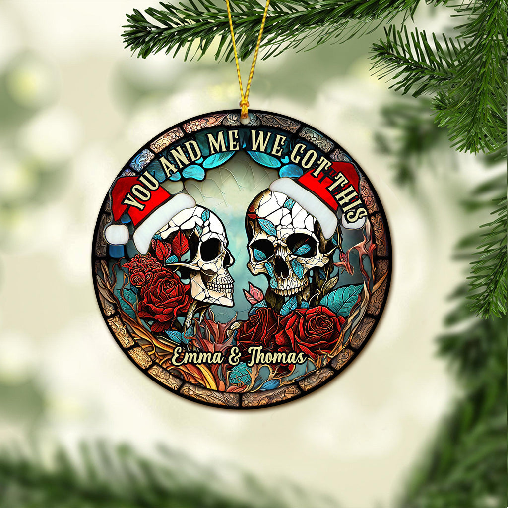 Couple de crânes - Ornement de crâne personnalisé