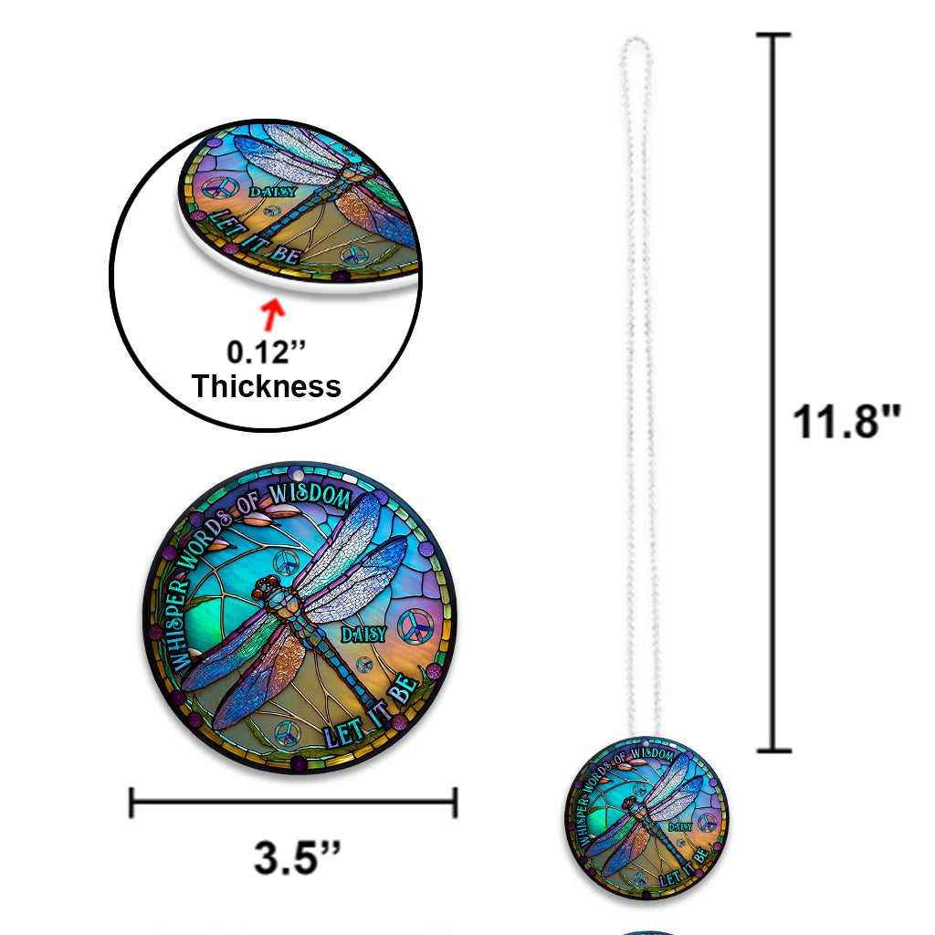 Paroles de sagesse murmurées « Laisse faire » - Ornement de voiture hippie personnalisé