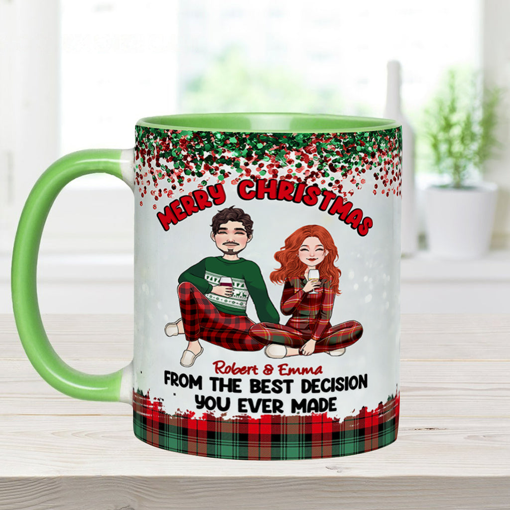 Joyeux Noël de la part de la meilleure décision que vous ayez jamais prise - Mug personnalisé pour couple