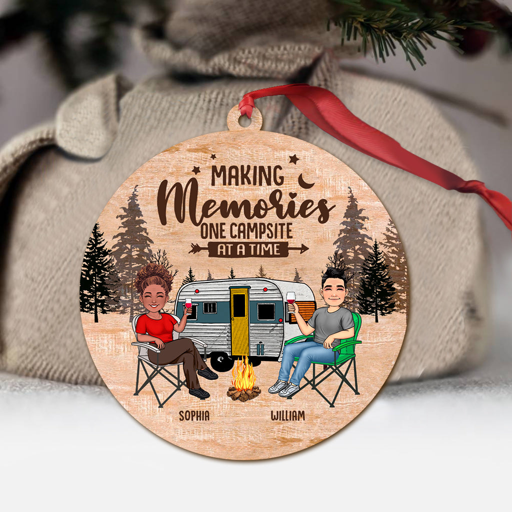 Happy Camper - Camping gift for husband, wife, boyfriend, boyfriend - Personalized Ornament