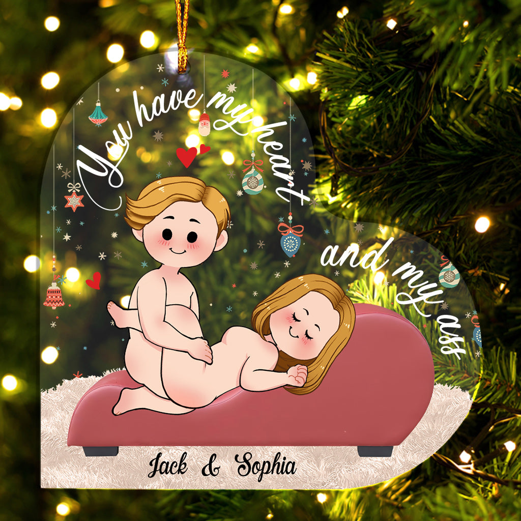 Merci pour tous les orgasmes - Ornement transparent personnalisé pour couple