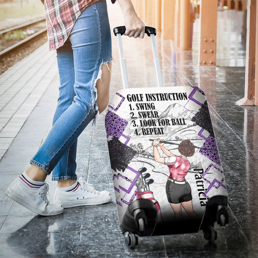Just A Girl - Golf gift for her, wife, mom, grandma, girlfriend - Personalized Luggage Cover