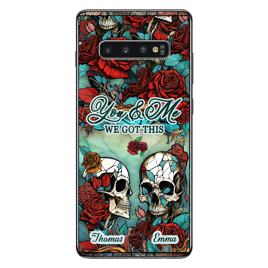 Couple de crânes - Cadeau crâne pour mari, femme, petit ami, petite amie - Coque de téléphone personnalisée