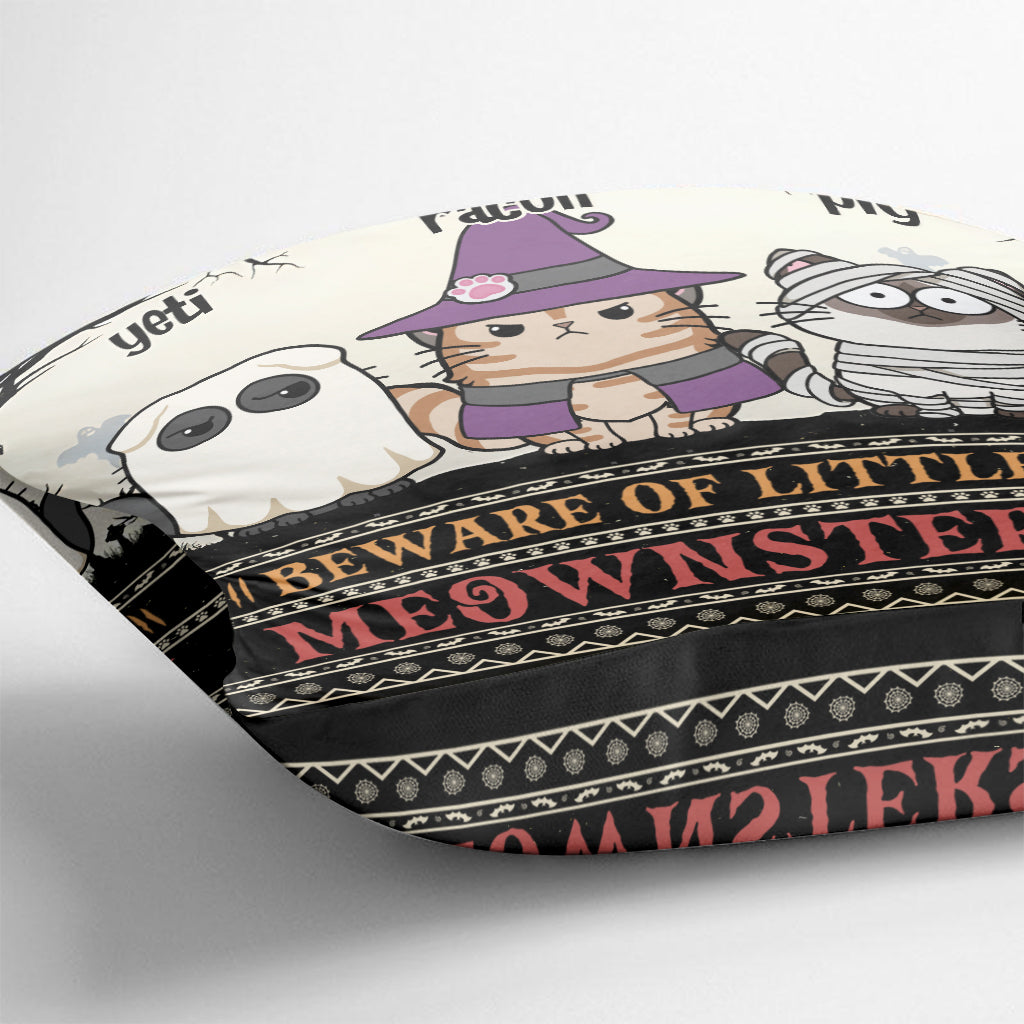 Attention aux petits miaoussins ! - Coussin décoratif personnalisé pour chat