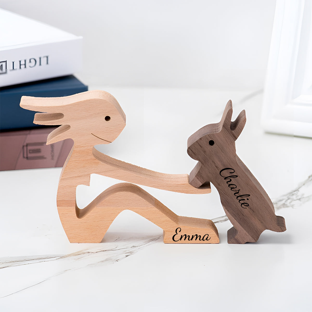 You & Me And The Dog - Personalized Couple Decorative Figures