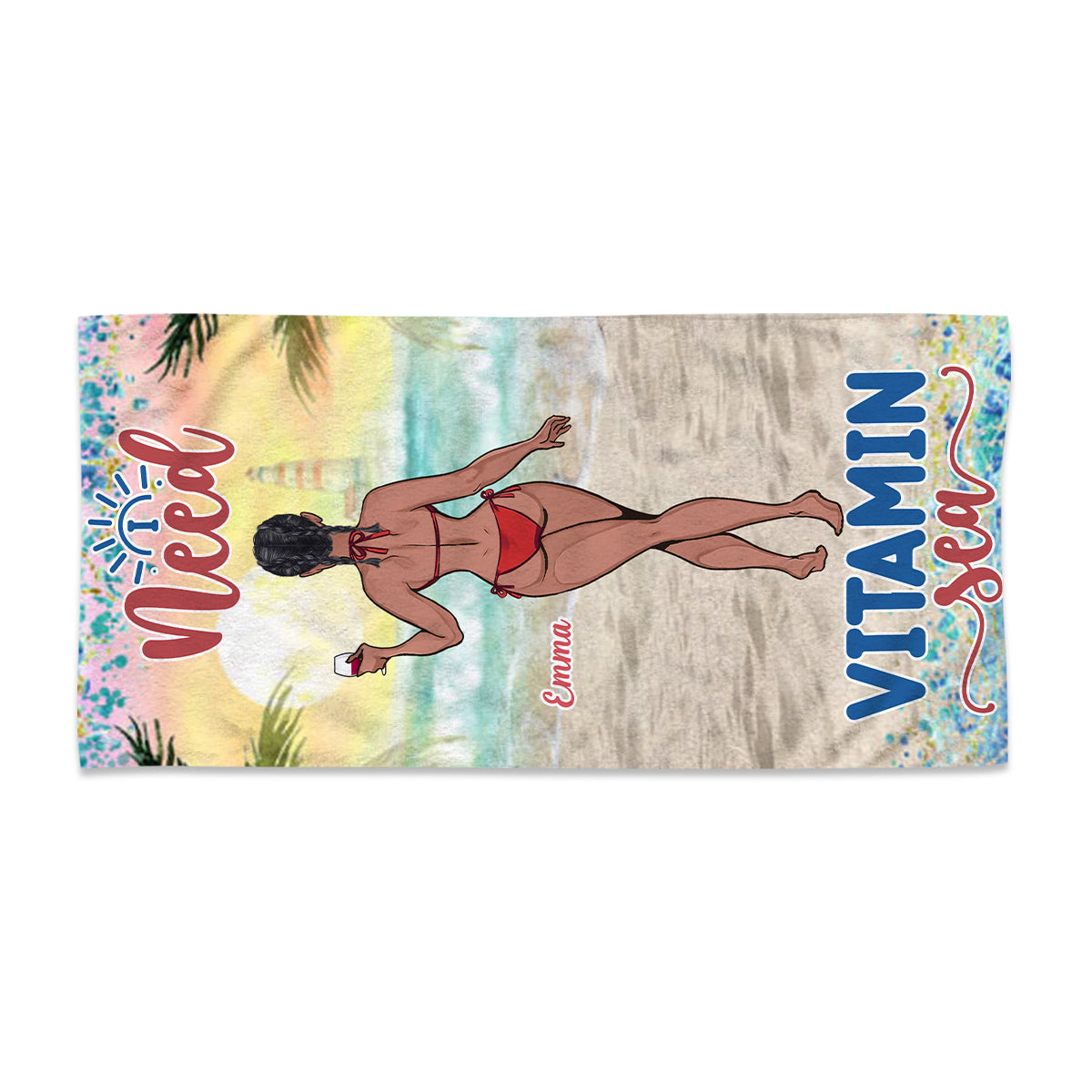 Sandy Toes Sun Kissed Nose - Sea Lover gift for friend, sister, girlfriend, wife, mom - Personalized Beach Towel