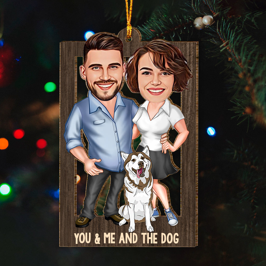 You & Me And The Dogs - Personalized Couple Ornament