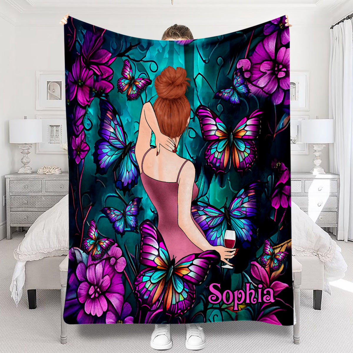 Juste une fille qui aime les papillons - Couverture papillon personnalisée