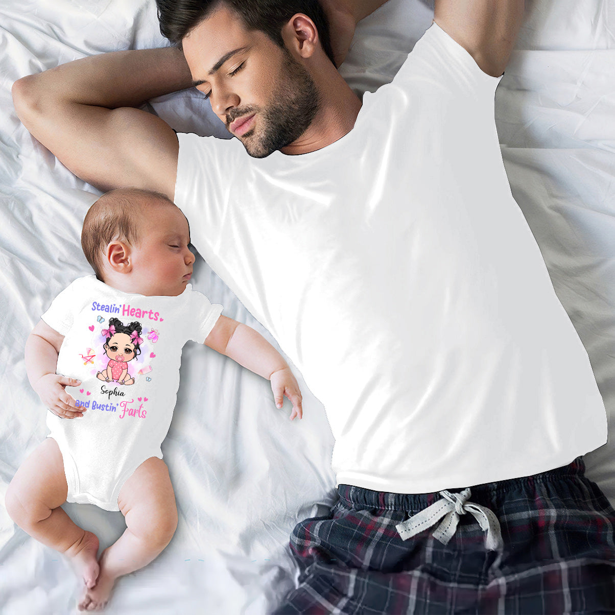 Voler les cœurs - Body personnalisé pour nouveau-né