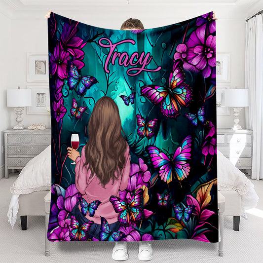 Juste une fille qui aime les papillons - Couverture papillon personnalisée