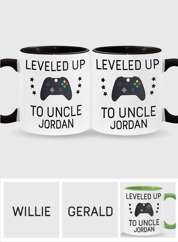 Leveled Up To Uncle - Personalized Uncle Accent Mug