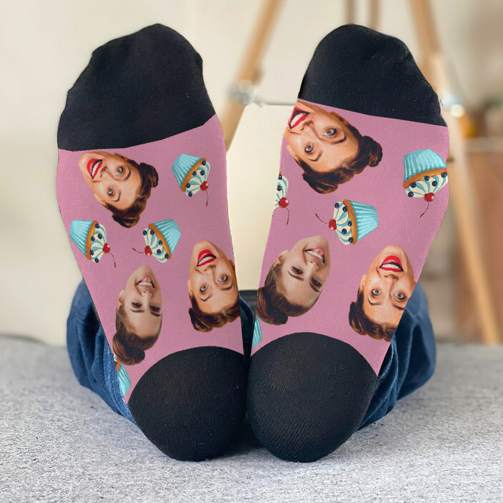 Funny Icon Pattern - Personalized Bestie Socks