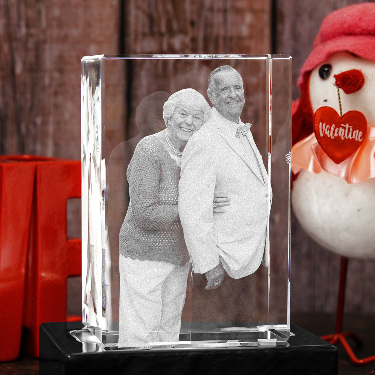 Custom Photo - Personalized Memorial Laser Engraving 3D Cuboid Shaped Crystal Lamp