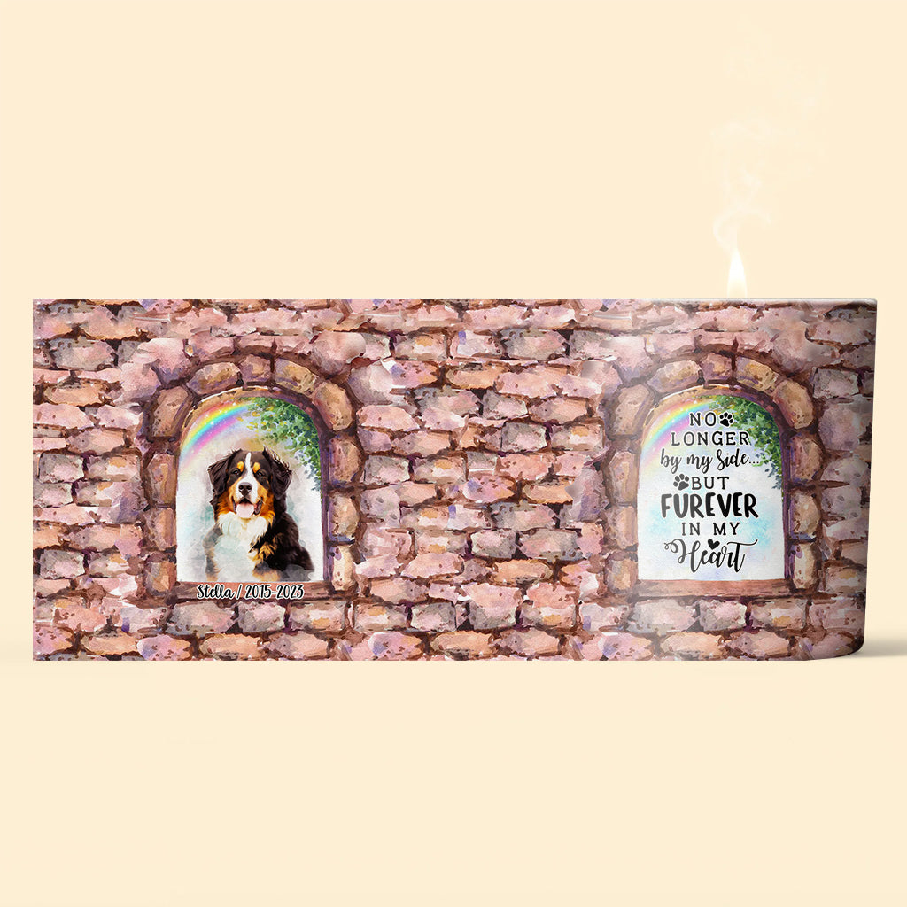 No Longer By My Side - Personalized Dog Candle With Wooden Lid