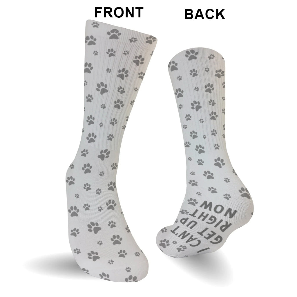 Je peux me lever tout de suite - Cadeau pour amoureux des chiens - Chaussettes personnalisées