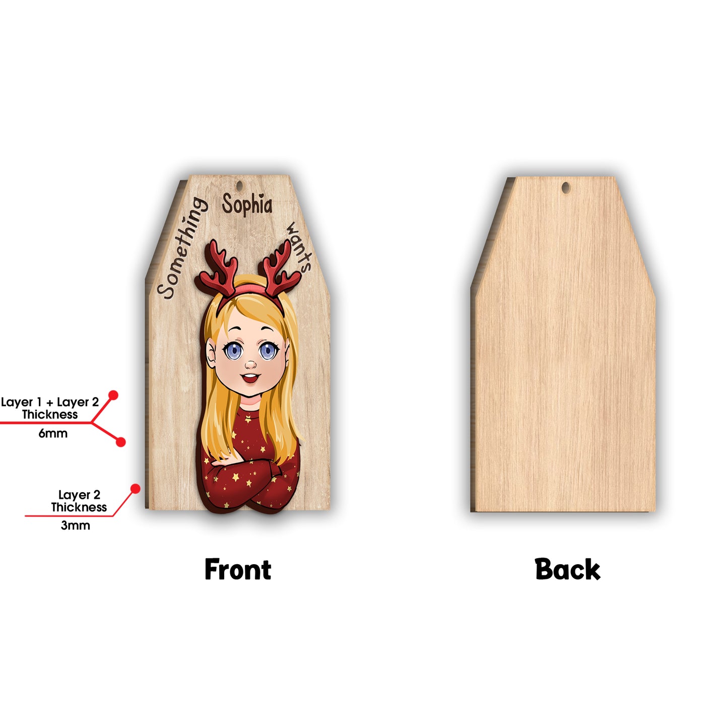 Quelque chose que vous voulez, que vous devez porter, que vous devez lire - Ornement personnalisé pour grand-mère en 2 parties