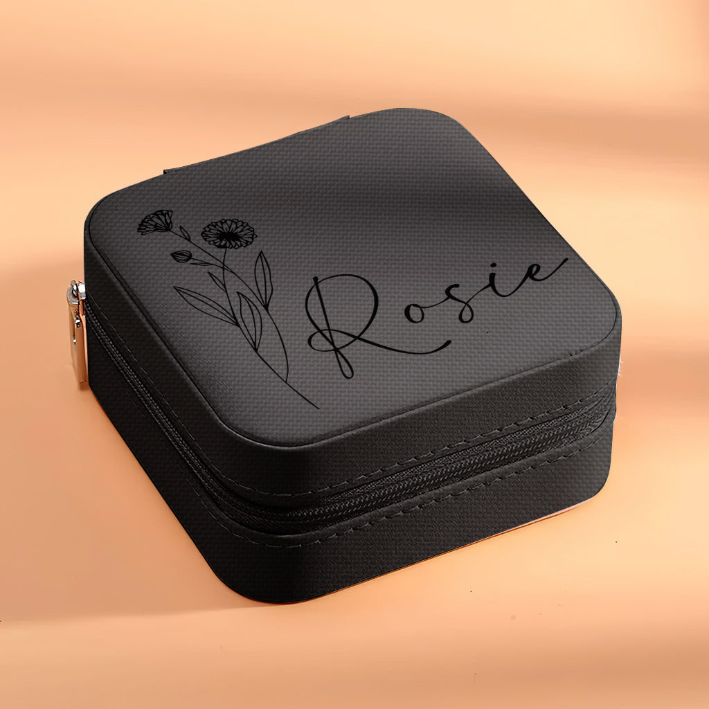 Fleur de naissance - Coffret à bijoux personnalisé pour fille