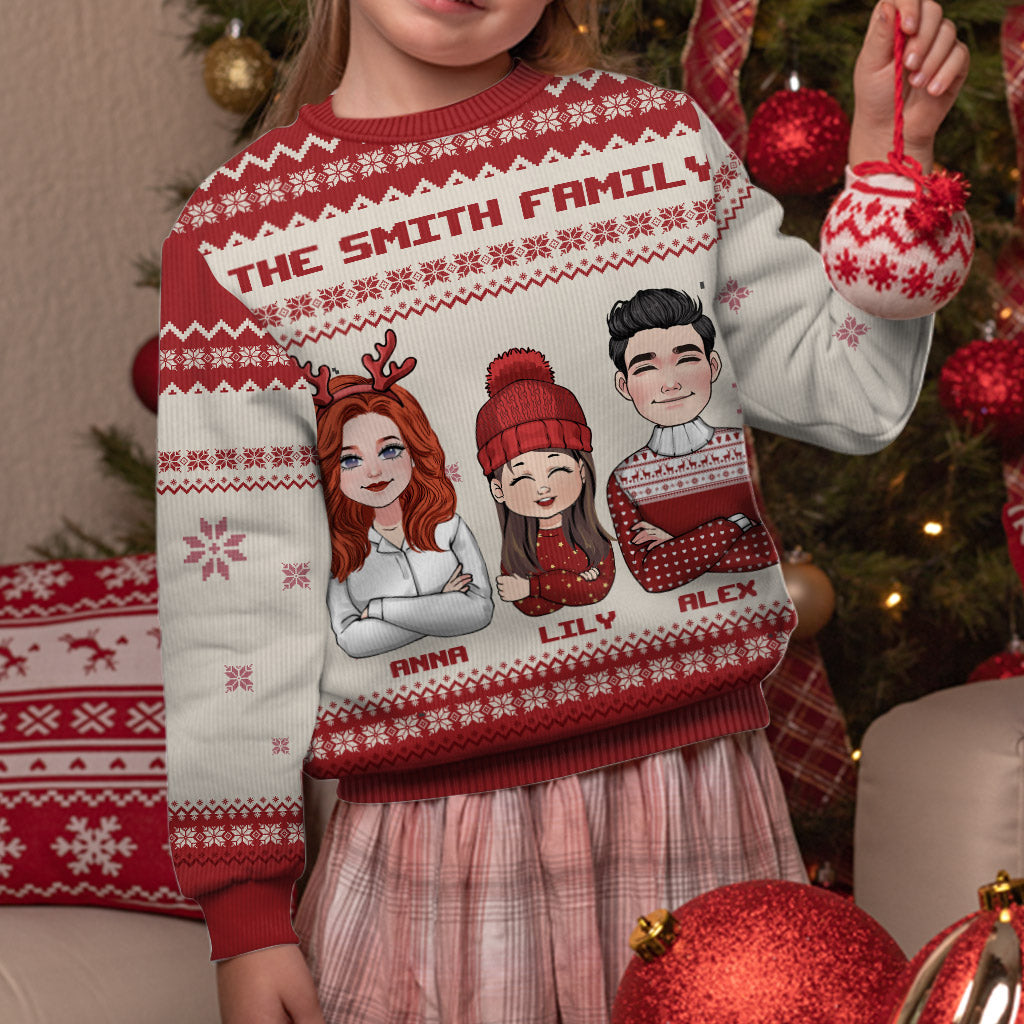 Merry Christmas - Personalized Family Ugly Sweater