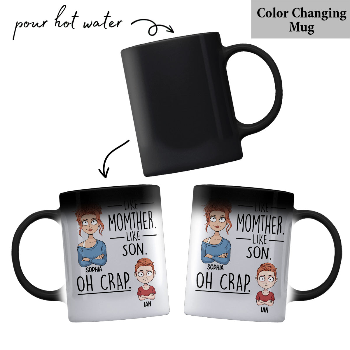 Tel père, telle fille, tel fils - Cadeau pour papa, maman, fils, fille - Mug personnalisé