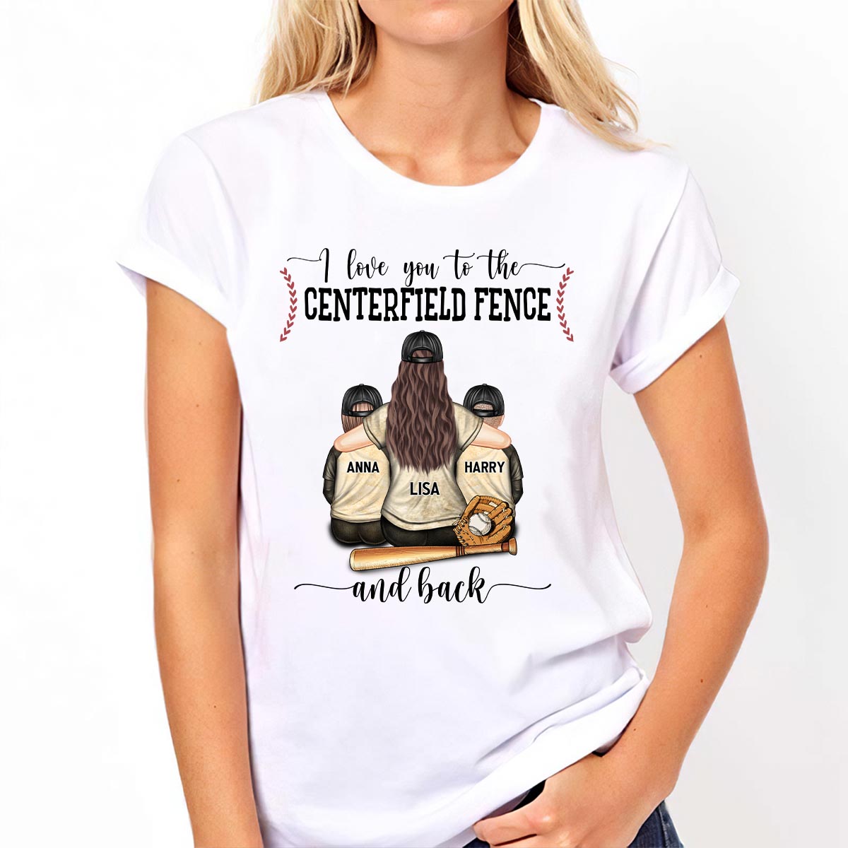 Mon cœur est sur ce terrain - T-shirt et sweat à capuche de baseball personnalisés