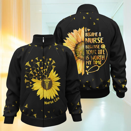 Proud To Be A Nurse - Personalized Nurse Zip Jacket