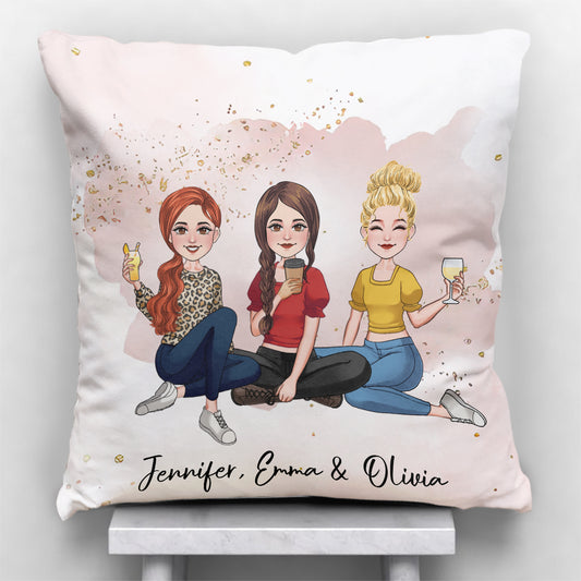 Big Hug - Personalized Sibling Throw Pillow