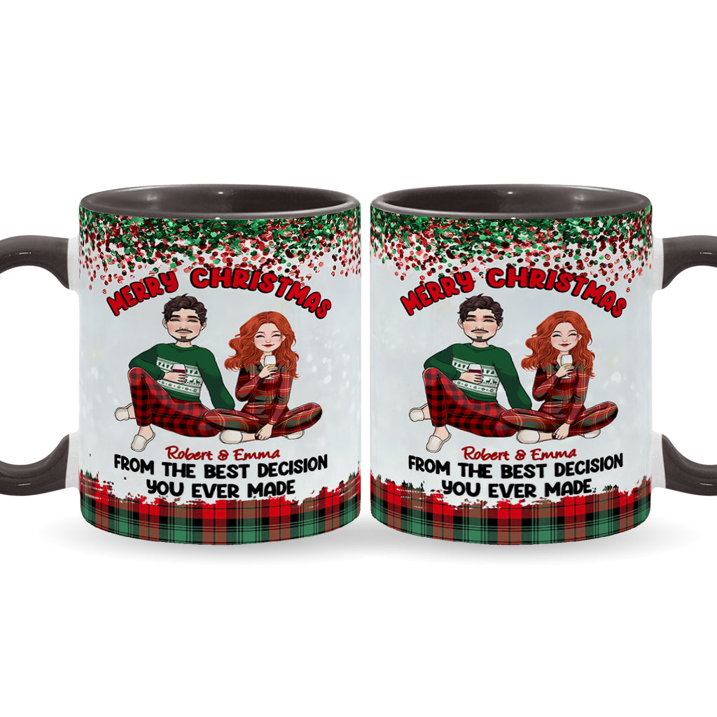 Joyeux Noël de la part de la meilleure décision que vous ayez jamais prise - Mug personnalisé pour couple