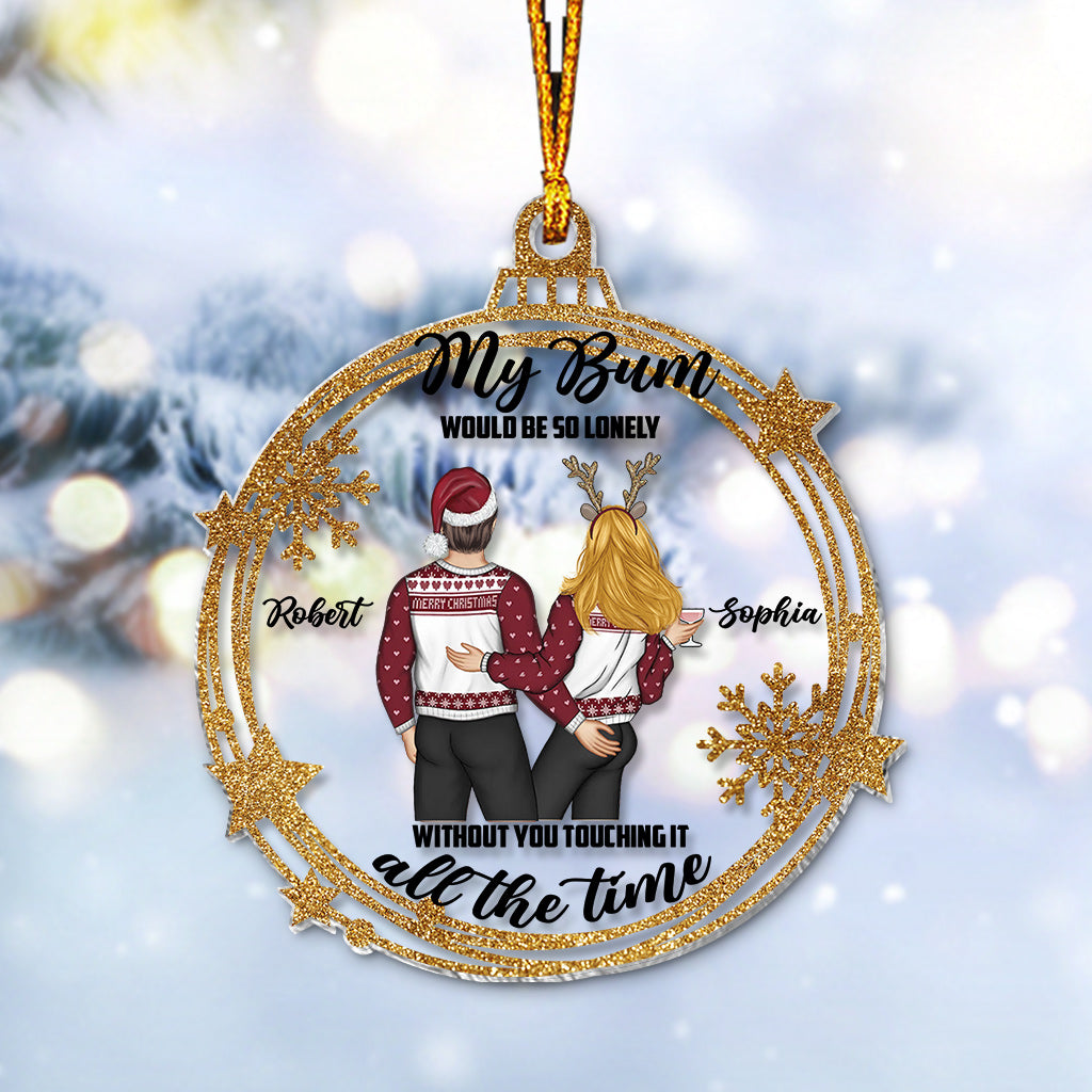 Touche mes fesses - Ornement transparent personnalisé pour couple