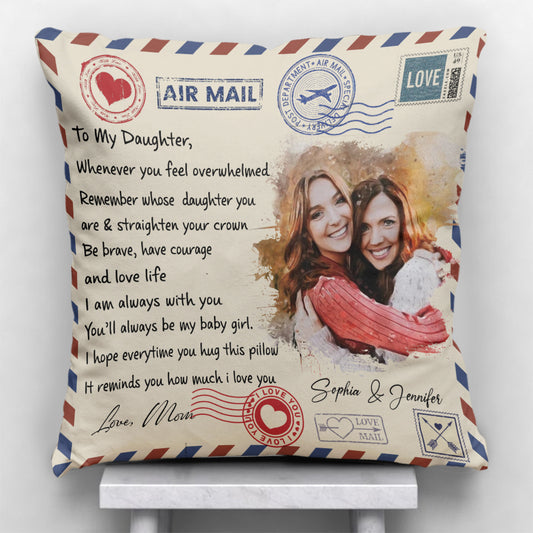 Je suis toujours avec toi - Coussin décoratif personnalisé pour fille