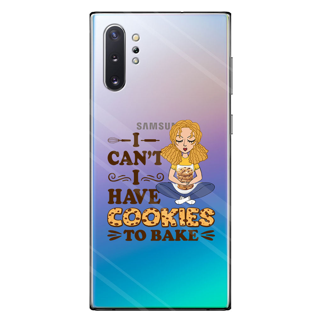 I Can't I Have Cookies To Bake - Personalized Baking Clear Phone Case