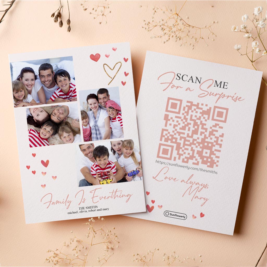 Amour éternel - Carte de vœux personnalisée avec QR code