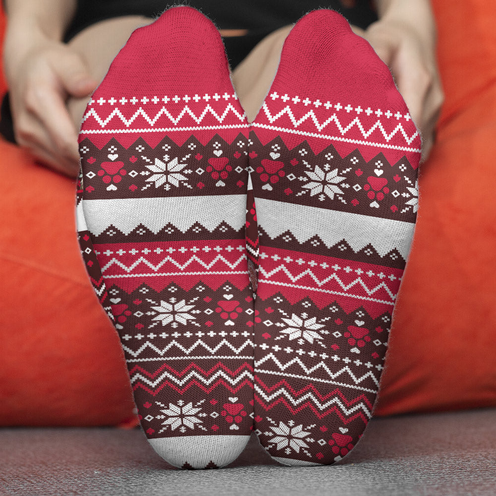 Maman chat/Maman chien/Maman à fourrure/Papa ​​chat/Papa ​​chien - Chaussettes personnalisées à motifs moches pour chiens