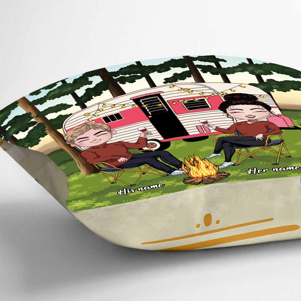 Être ensemble, c'est mon endroit préféré - Coussin décoratif de camping personnalisé