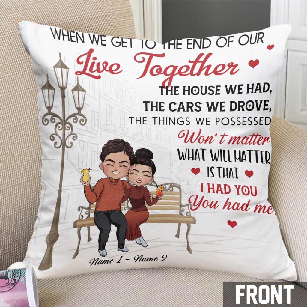 Coussin décoratif personnalisé pour couple « Le jour où je t’ai rencontré(e) »