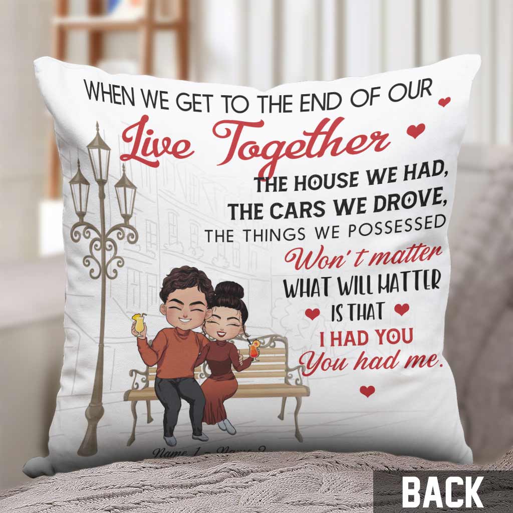 Coussin décoratif personnalisé pour couple « Le jour où je t’ai rencontré(e) »