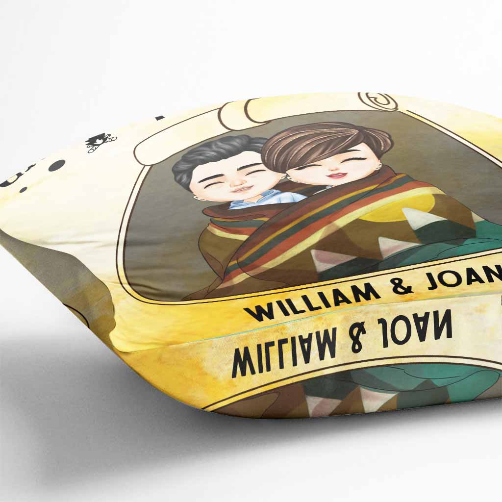 Partenaires de camping pour la vie - Coussin décoratif personnalisé pour couple