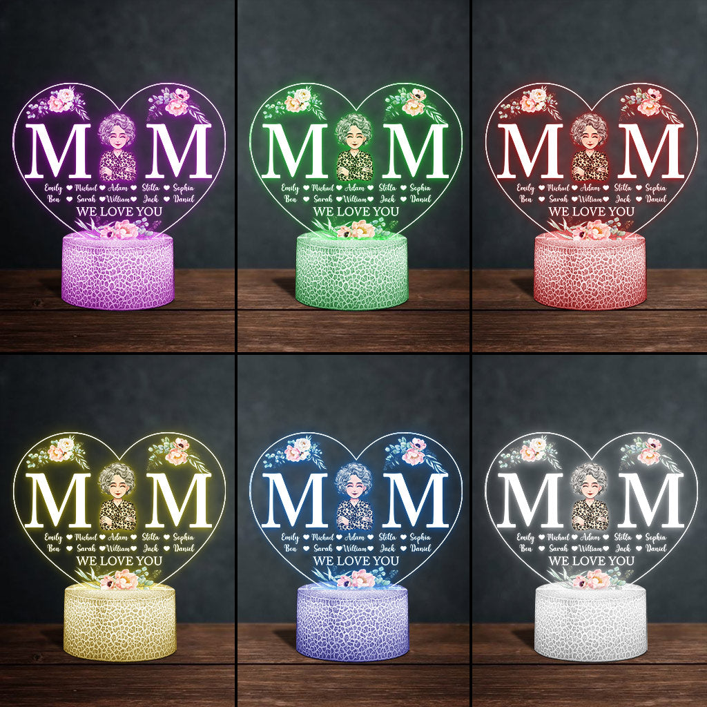 Maman - Plaque lumineuse personnalisée en forme de maman pour la fête des mères