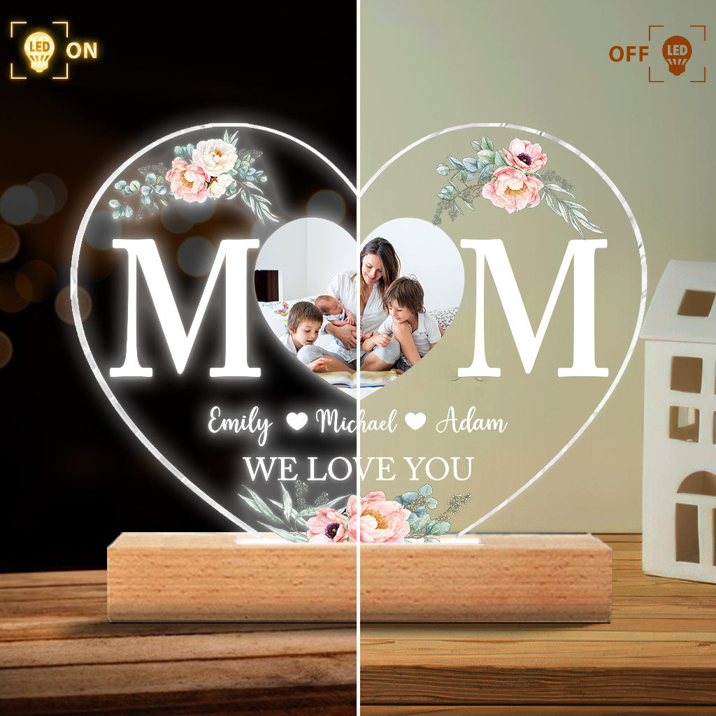 Maman - Plaque lumineuse personnalisée en forme de maman pour la fête des mères