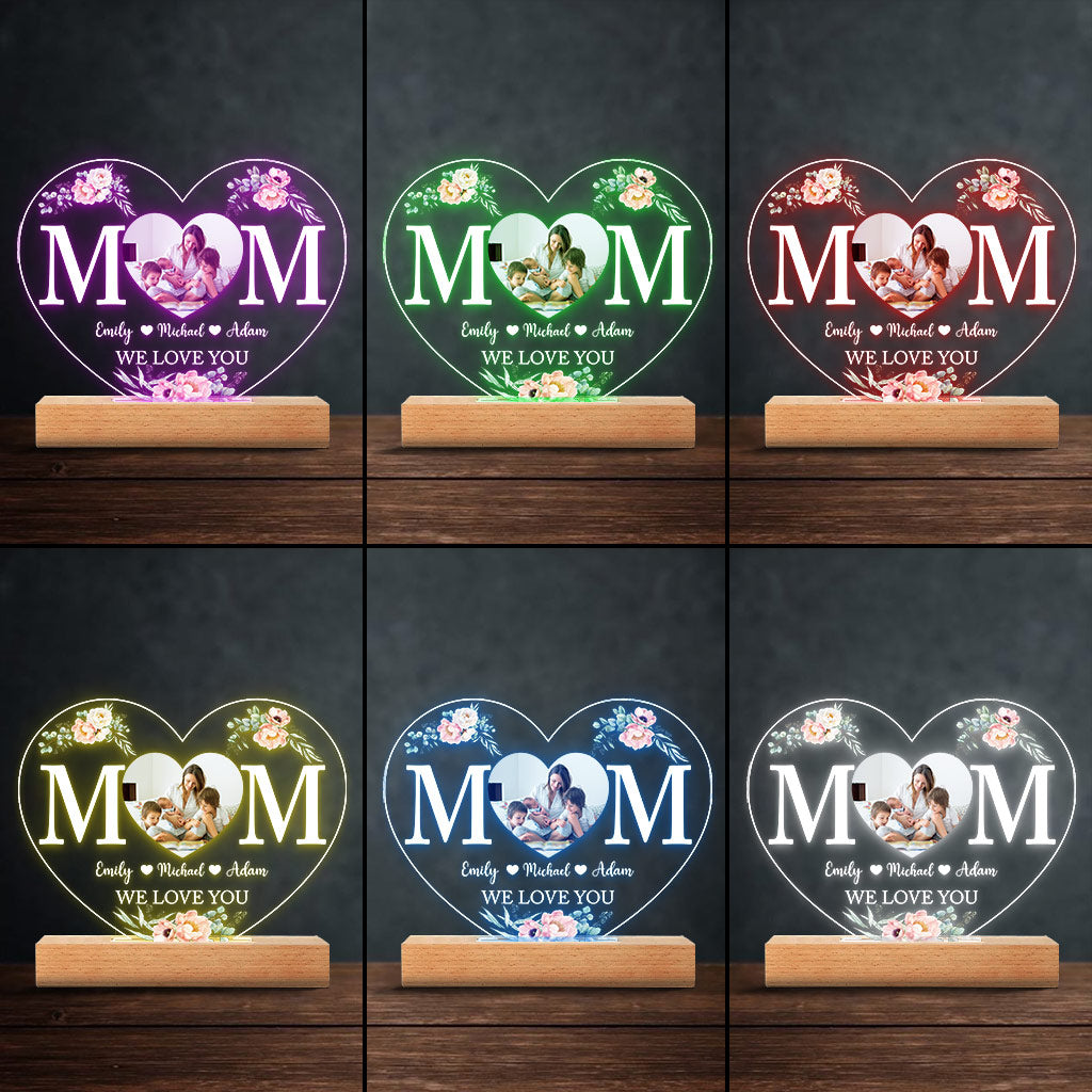 Maman - Plaque lumineuse personnalisée en forme de maman pour la fête des mères