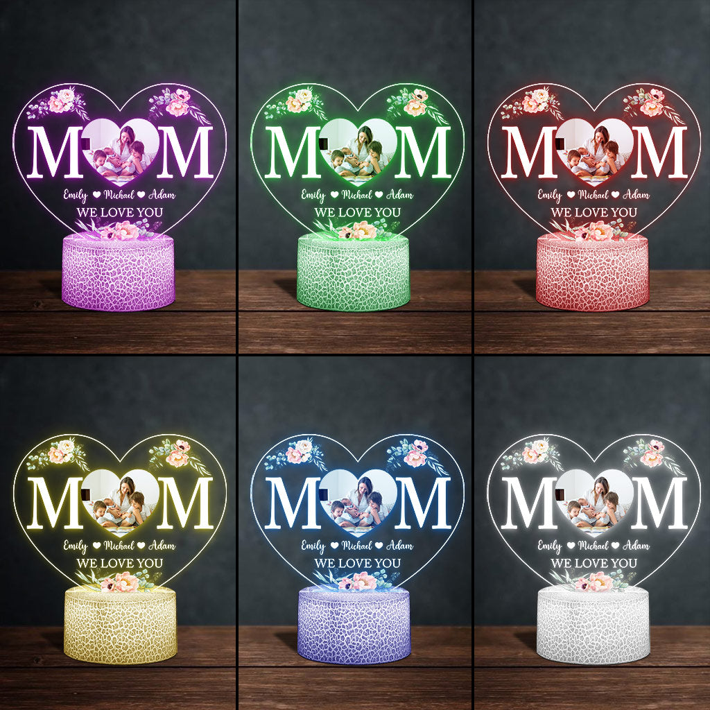 Maman - Plaque lumineuse personnalisée en forme de maman pour la fête des mères