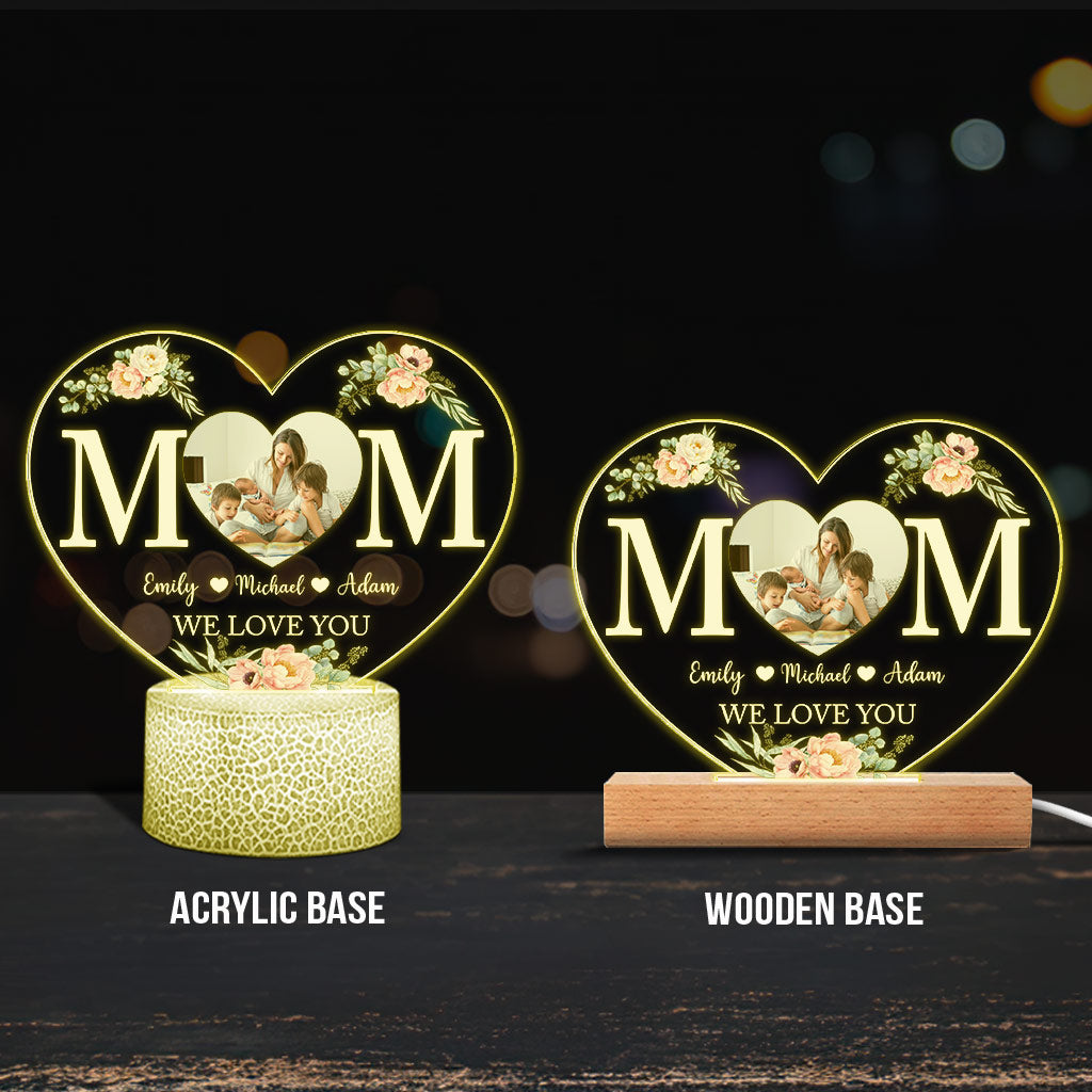 Maman - Plaque lumineuse personnalisée en forme de maman pour la fête des mères