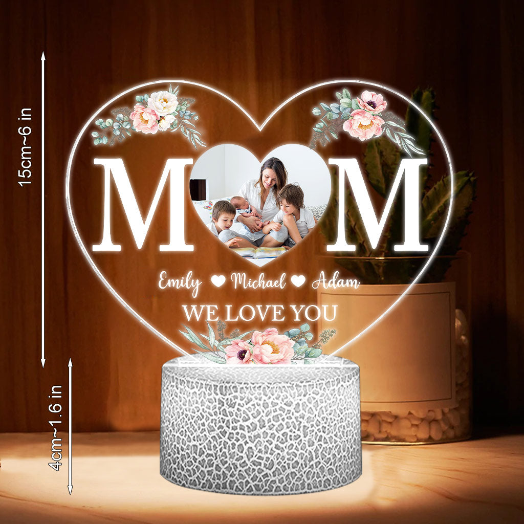Maman - Plaque lumineuse personnalisée en forme de maman pour la fête des mères