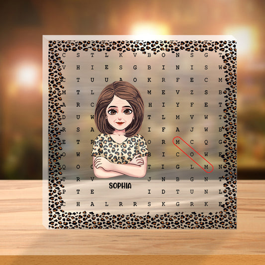 Puzzle Scrabble Maman - Plaque acrylique personnalisée pour la fête des mères