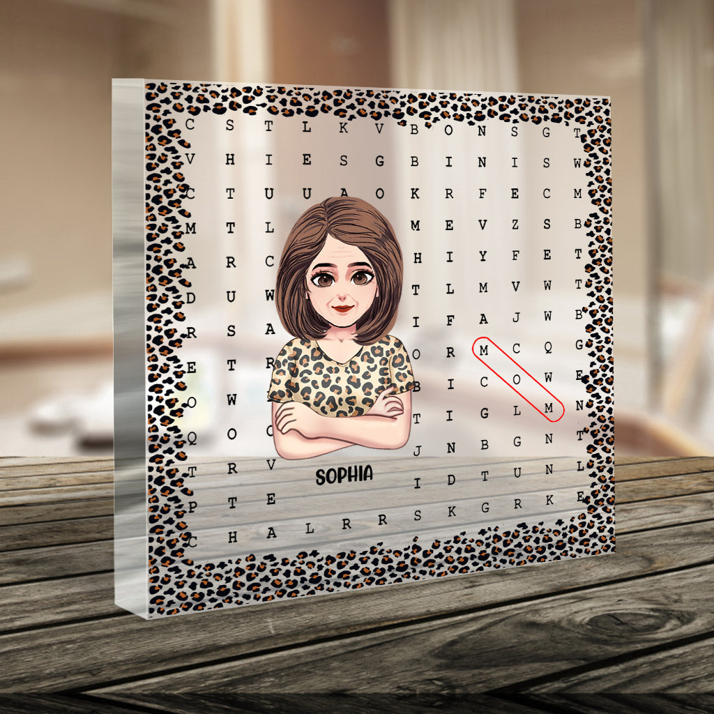 Puzzle Scrabble Maman - Plaque acrylique personnalisée pour la fête des mères