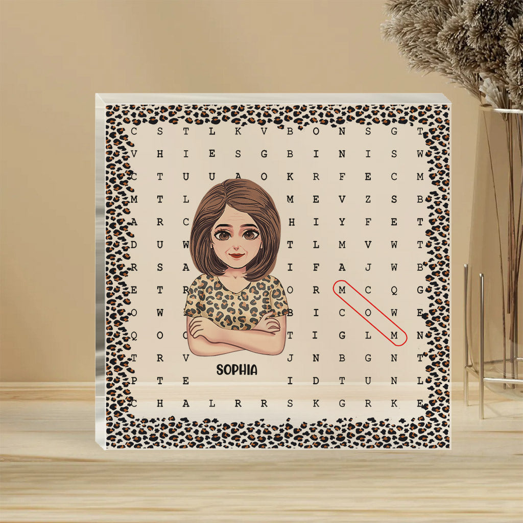 Puzzle Scrabble Maman - Plaque acrylique personnalisée pour la fête des mères