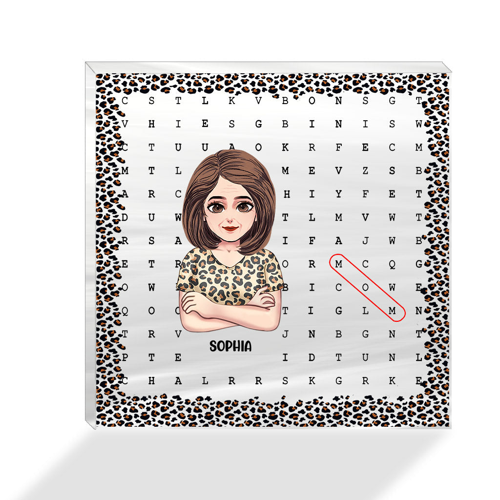 Puzzle Scrabble Maman - Plaque acrylique personnalisée pour la fête des mères