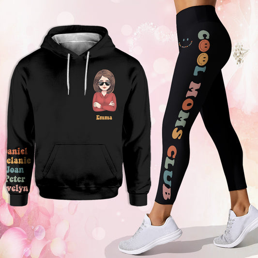 Cool Moms Club - Sweat à capuche et legging personnalisés pour la fête des mères