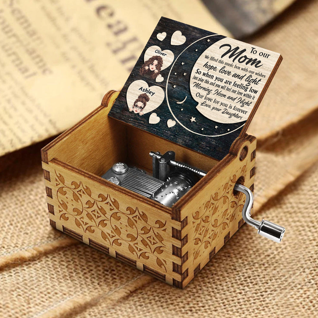 I Filled This Box - Personalized Mother's Day Mother Hand Crank Music Box