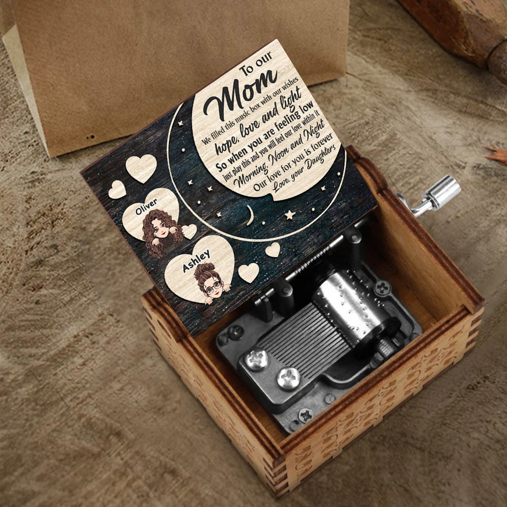I Filled This Box - Personalized Mother's Day Mother Hand Crank Music Box
